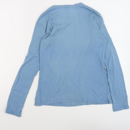 Sun+Skin Women's Blue Cotton Long Sleeve T-Shirt Size 12