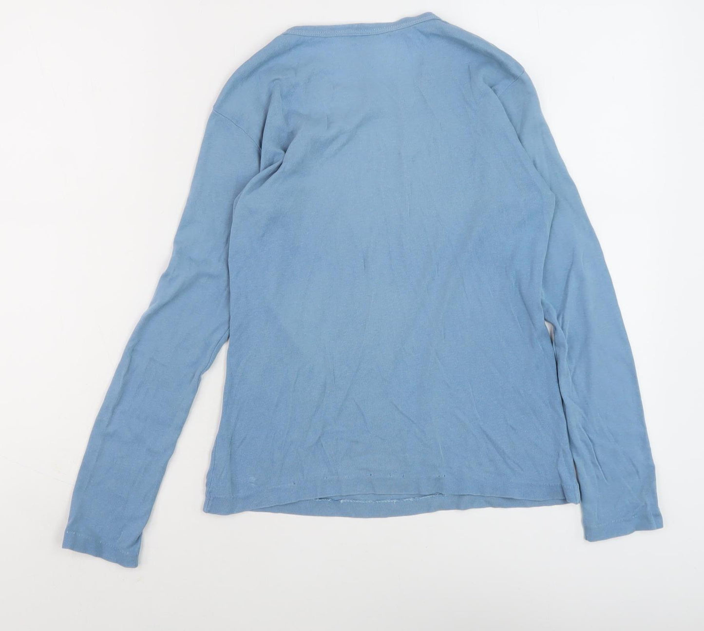Sun+Skin Women's Blue Cotton Long Sleeve T-Shirt Size 12