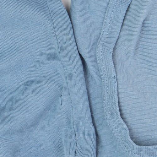 Sun+Skin Women's Blue Cotton Long Sleeve T-Shirt Size 12