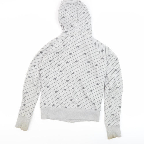 H&M Women's Grey Star Hoodie, Size 8, Full Zip