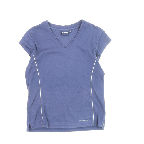 LA Gear Women's Blue V-Neck T-Shirt, Size 12, Casual