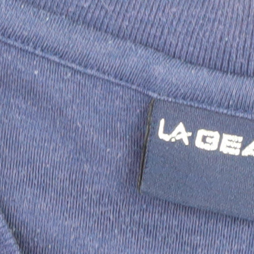 LA Gear Women's Blue V-Neck T-Shirt, Size 12, Casual