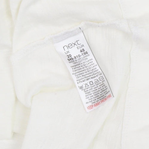 Next Women's White Tank Top, Size 20, Cotton Casual