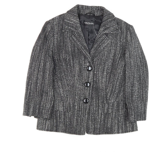 Romy Collection Women's Black Blazer, Size 14, Classic Style