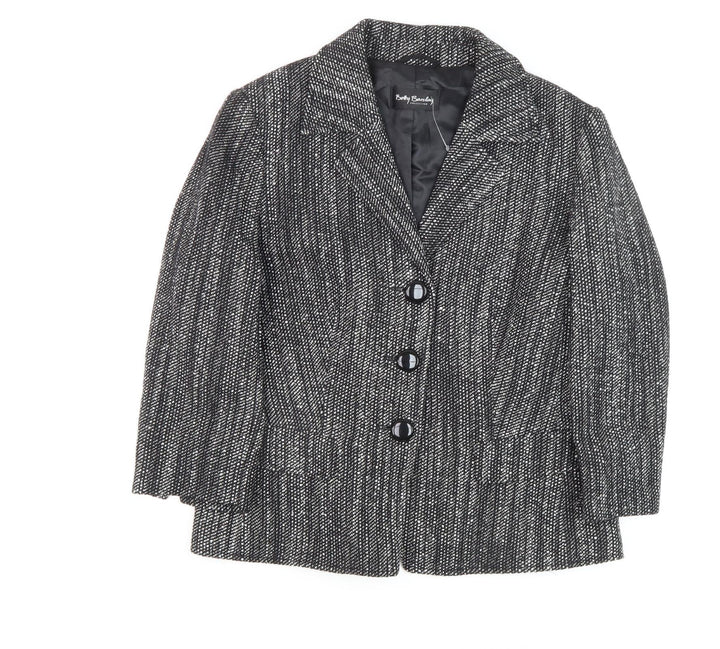 Romy Collection Women's Black Blazer, Size 14, Classic Style