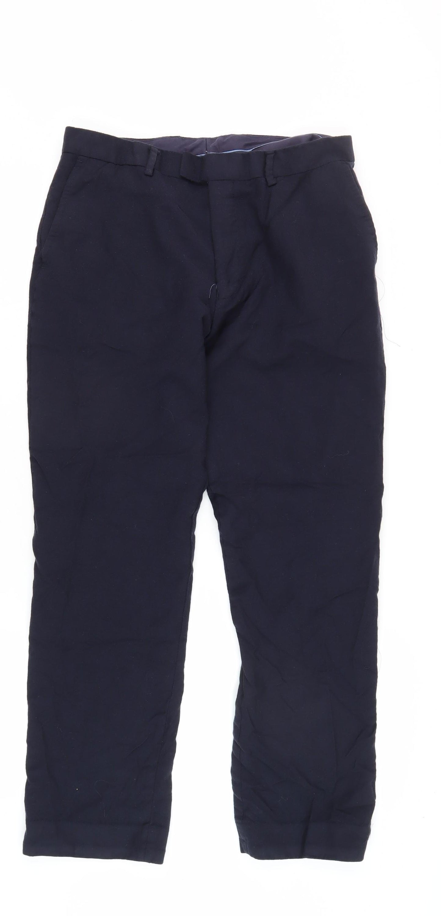 Charles Tyrwhitt Men's Blue Wool Trousers 34W 32L
