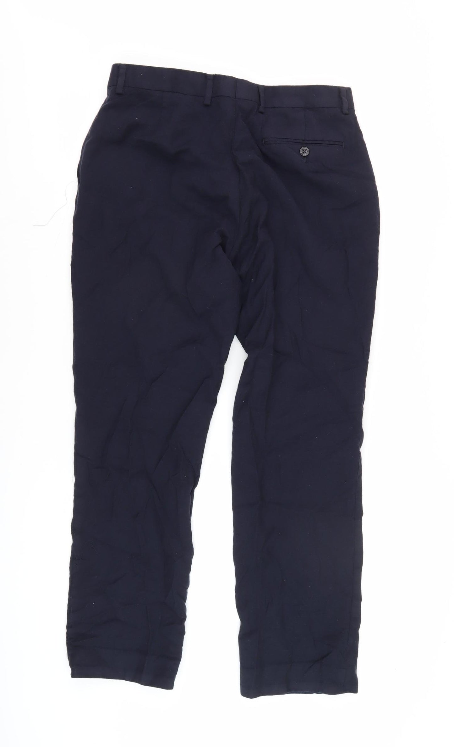 Charles Tyrwhitt Men's Blue Wool Trousers 34W 32L