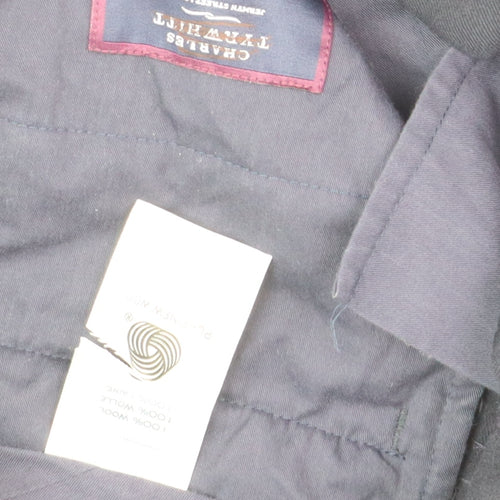 Charles Tyrwhitt Men's Blue Wool Trousers 34W 32L