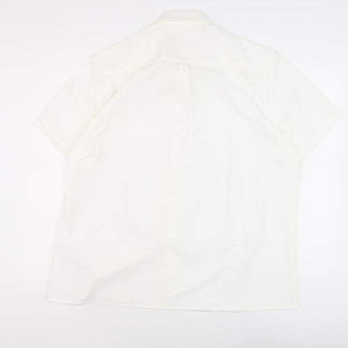 COOFANDY Men's White Short Sleeve Button-Up Shirt, 2XL