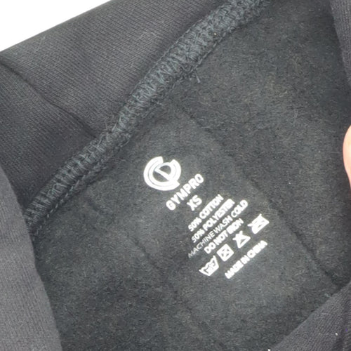 GymPro Unisex Black XS Pullover Hoodie Sports