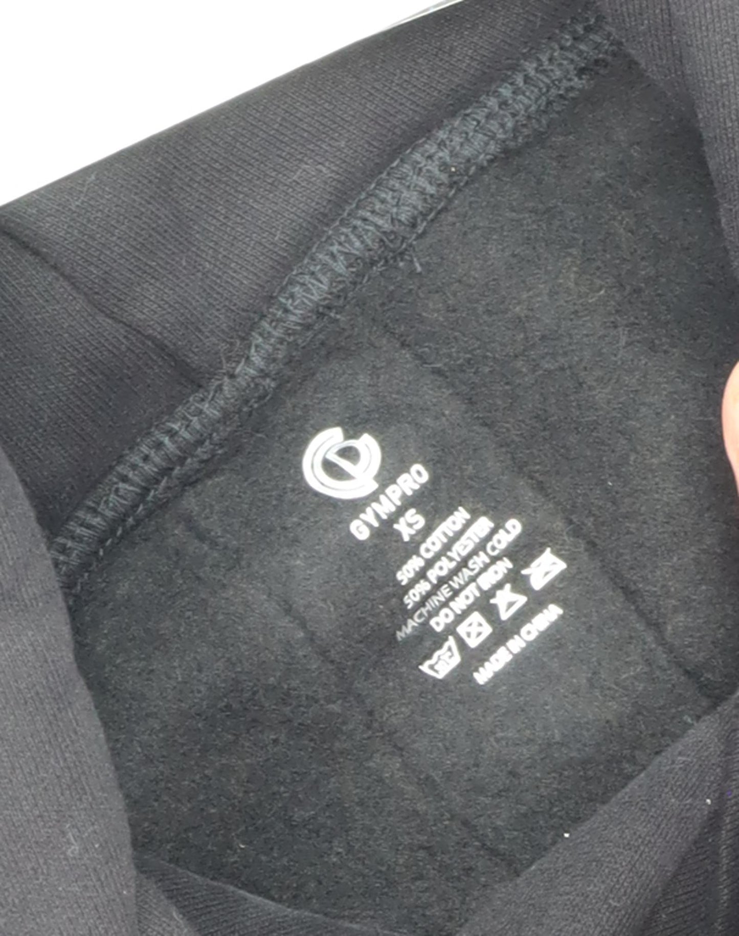 GymPro Unisex Black XS Pullover Hoodie Sports