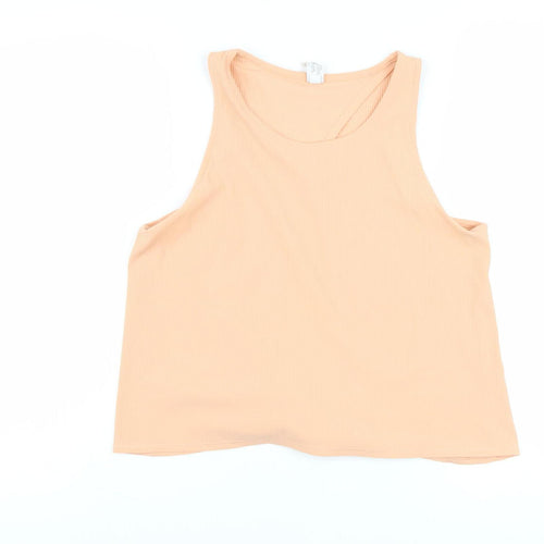 Yogalicious Women's Beige Sleeveless Tank Top M