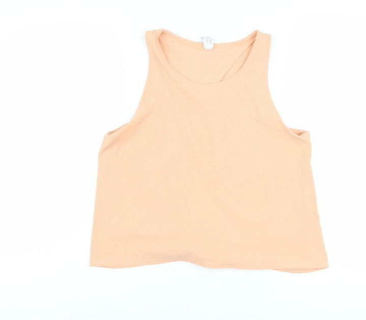 Yogalicious Women's Beige Sleeveless Tank Top M