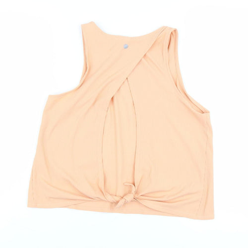 Yogalicious Women's Beige Sleeveless Tank Top M