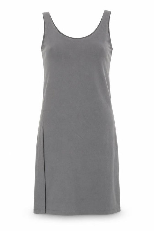 Front view of Crea Concept Black Sleeveless Slip Dress, size 12