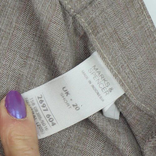 Marks and Spencer Women's Beige Trousers, Size 20, Relaxed Fit
