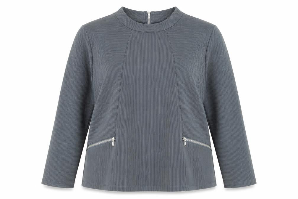 Front view of Thought Women's Grey Long Sleeve Top