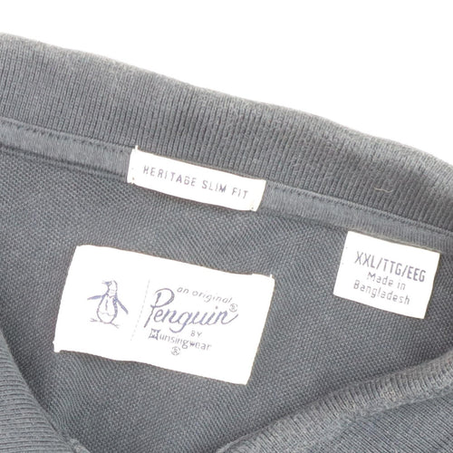 Original Penguin Men's Blue Slim Polo Shirt 2XL