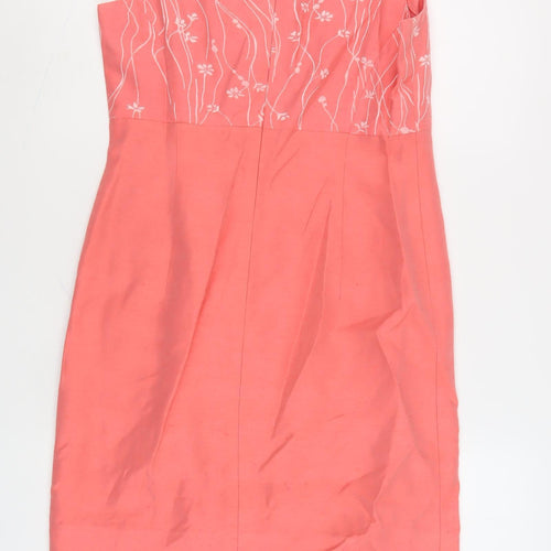 Jacques Vert Pink Floral Sheath Dress, Size 10, Formal Wear