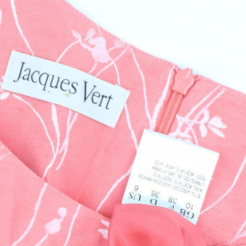 Jacques Vert Pink Floral Sheath Dress, Size 10, Formal Wear