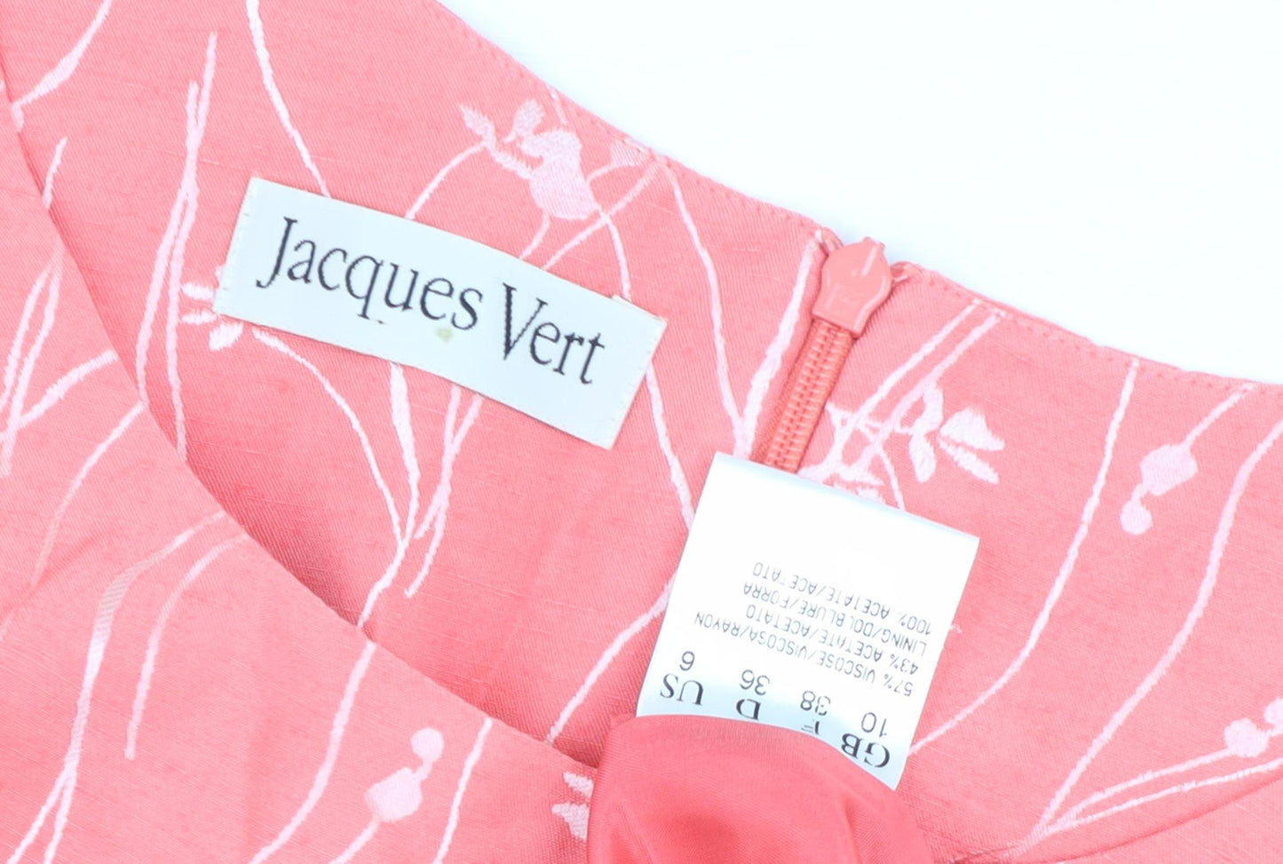 Jacques Vert Pink Floral Sheath Dress, Size 10, Formal Wear