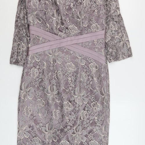 Mascara Women's Purple Lace Sheath Dress M