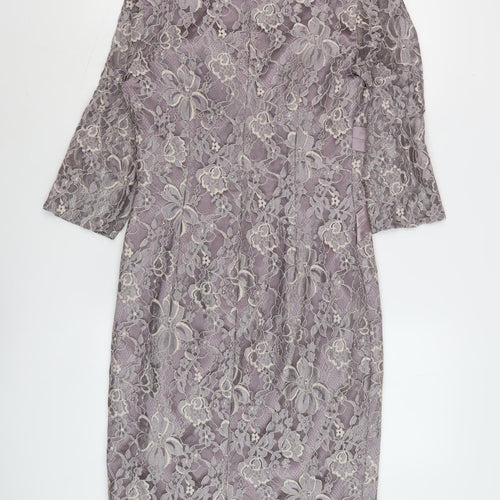 Mascara Women's Purple Lace Sheath Dress M