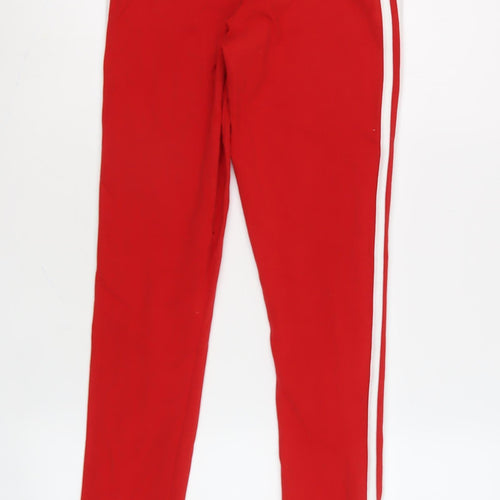 Adidas Girls Red Leggings S Slim Stretch Activewear
