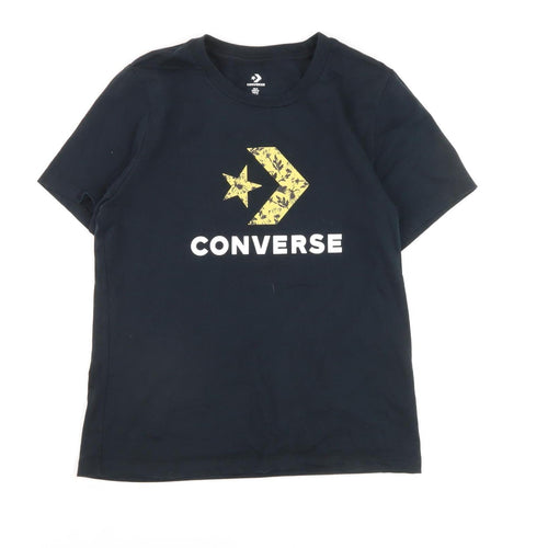 Converse Black Unisex T-Shirt, M, Casual Crew Neck
