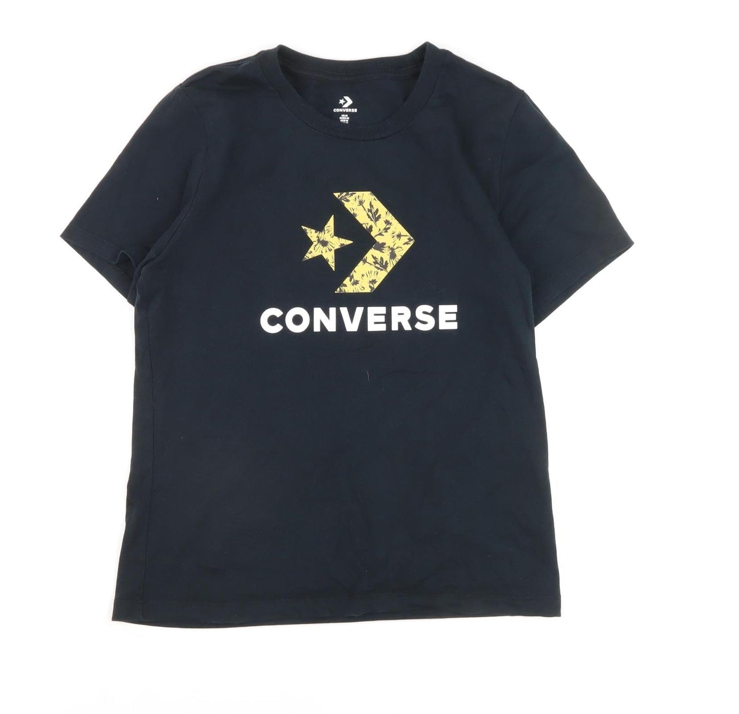 Converse Black Unisex T-Shirt, M, Casual Crew Neck