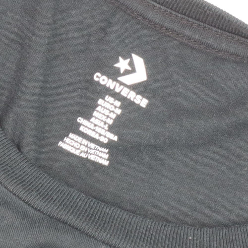 Converse Black Unisex T-Shirt, M, Casual Crew Neck