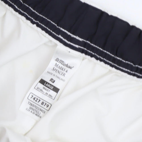 Marks and Spencer Men's White L Casual Shorts