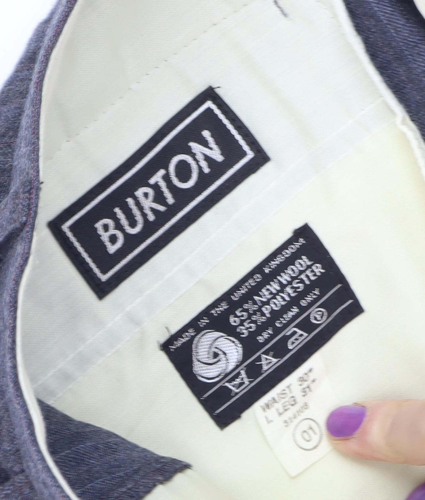 Burton Men's Grey Striped Suit Trousers, 30W / 31L