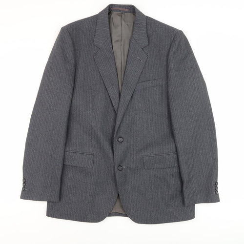 Burton Men's Grey Striped Blazer 38 Regular Fit