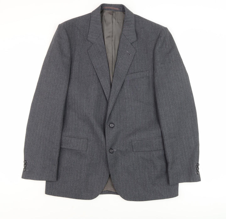 Burton Men's Grey Striped Blazer 38 Regular Fit
