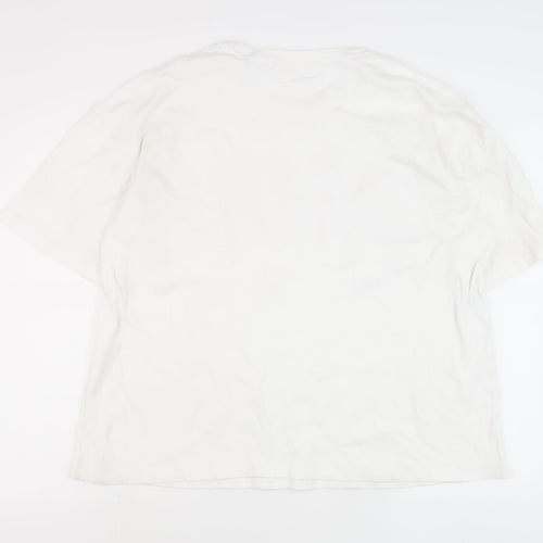 Reality Racing Men's White 2XL Graphic Crew Neck T-Shirt