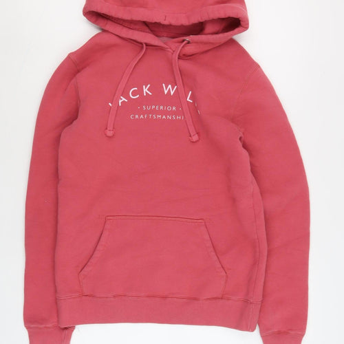 Jack Wills Women's Pink Hoodie Size 8 Pullover