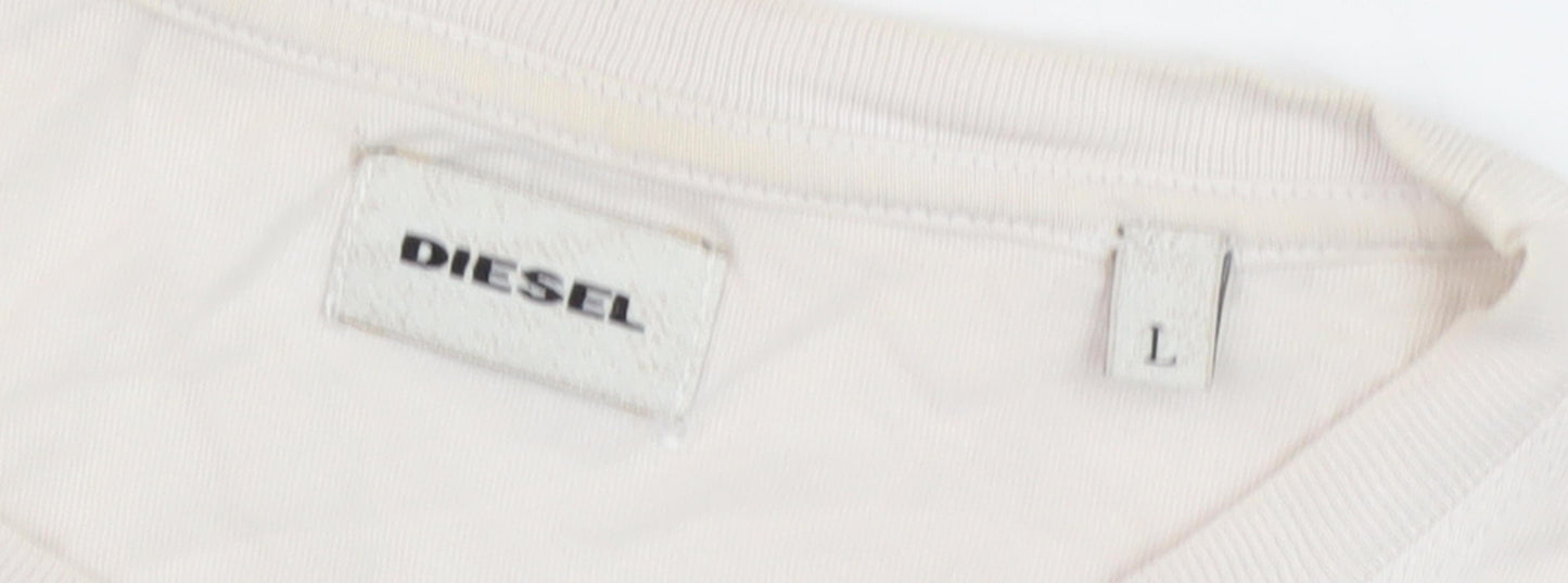Diesel Men's Ivory Animal Graphic T-Shirt L