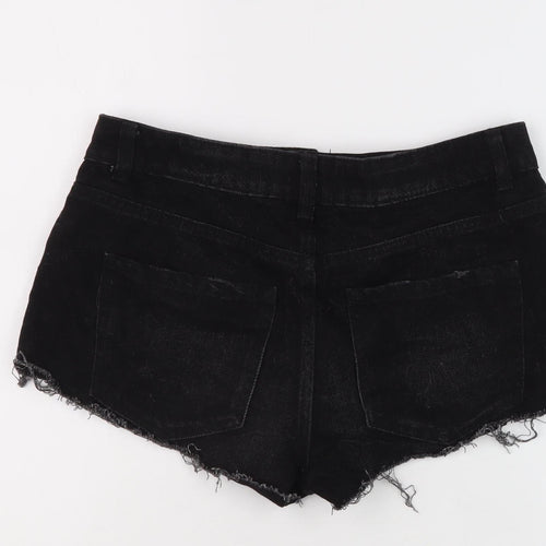 New Look Women's Black Cut-Off Denim Shorts Size 10