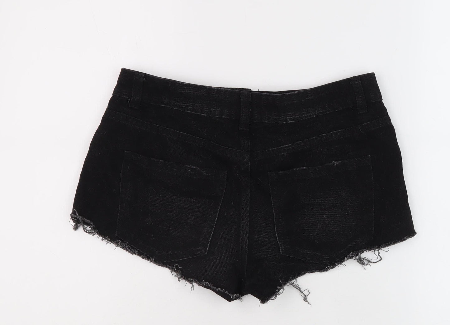 New Look Women's Black Cut-Off Denim Shorts Size 10