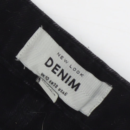 New Look Women's Black Cut-Off Denim Shorts Size 10