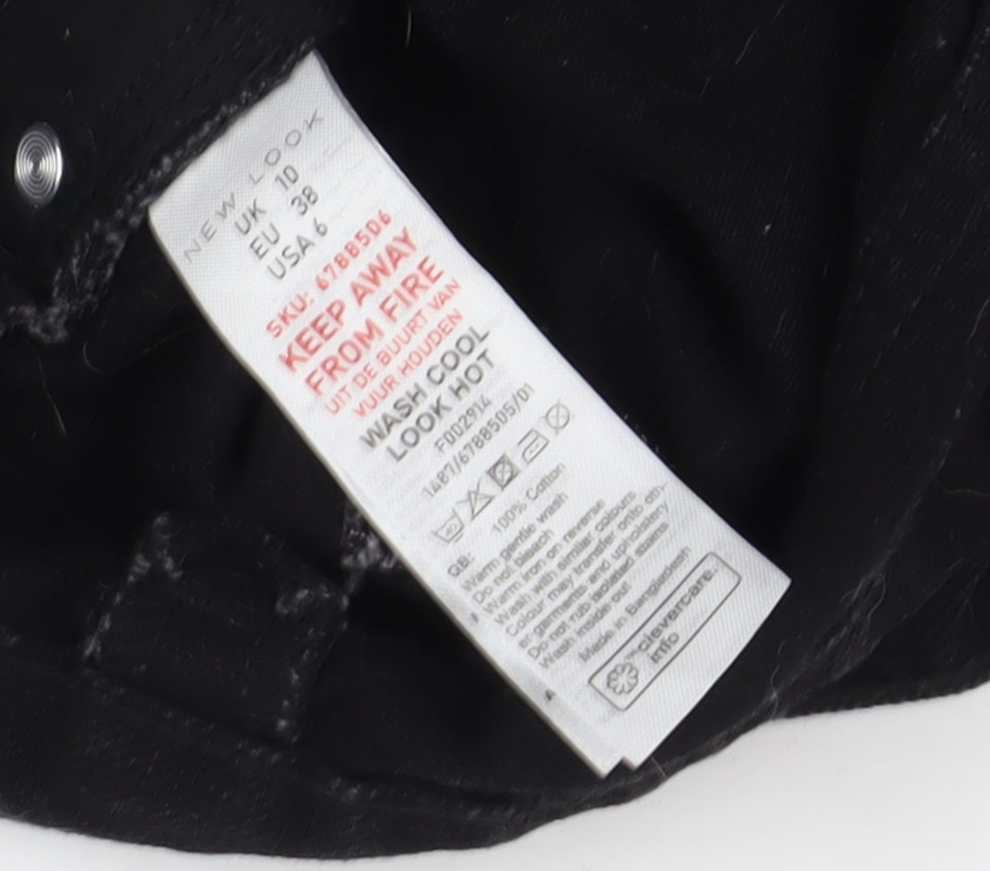 New Look Women's Black Cut-Off Denim Shorts Size 10