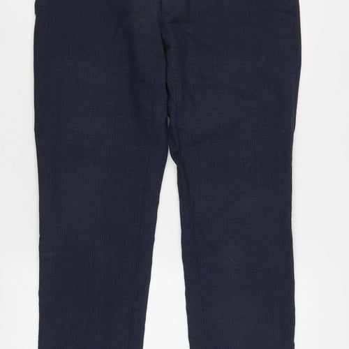 Kenneth Cole Men's Blue Check Trousers 32R Business Formal