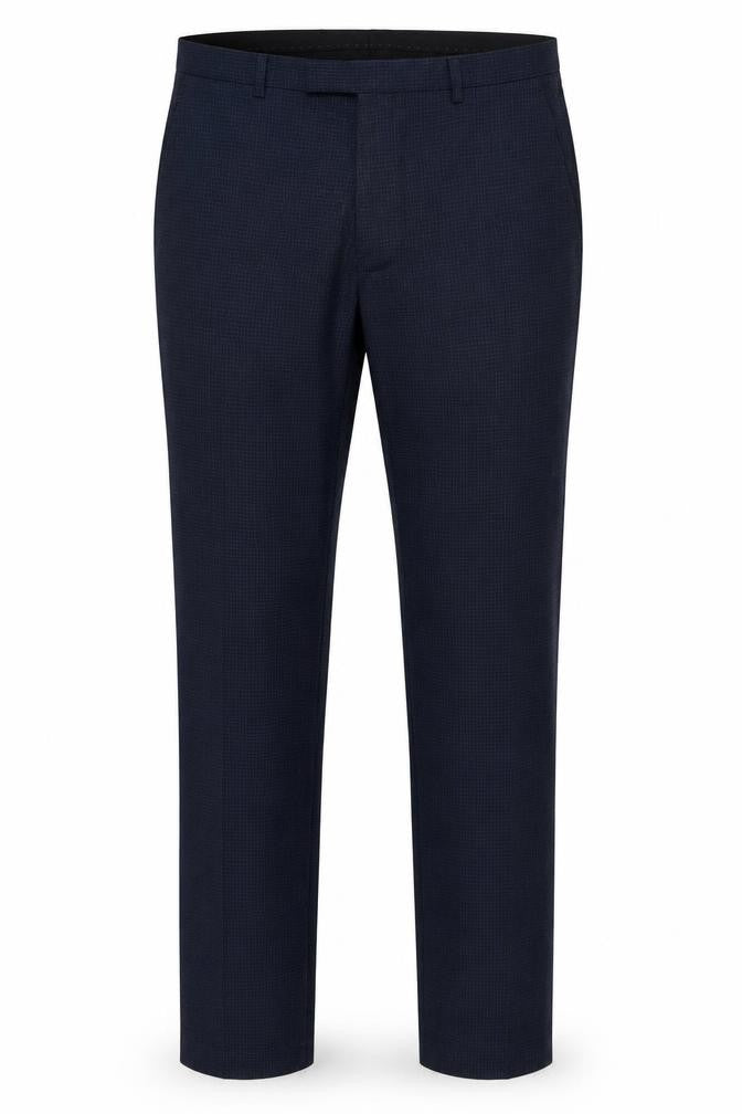 Kenneth Cole Men's Blue Check Trousers 32R Business Formal