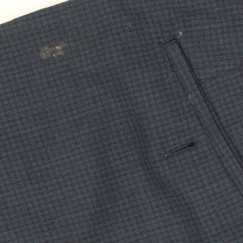 Kenneth Cole Men's Blue Check Trousers 32R Business Formal