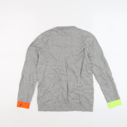 Boden Girls Grey Colourblock Pullover Jumper, Size 9-10 Years
