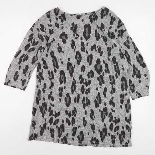 Principles Women's Grey Animal Print Jumper