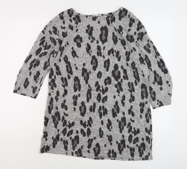 Principles Women's Grey Animal Print Jumper
