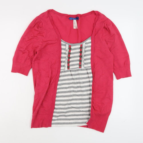 Next Women's Pink Cardigan Size 14 with Button Accents