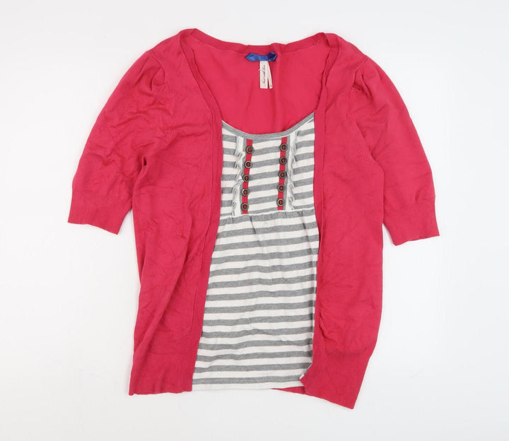 Next Women's Pink Cardigan Size 14 with Button Accents